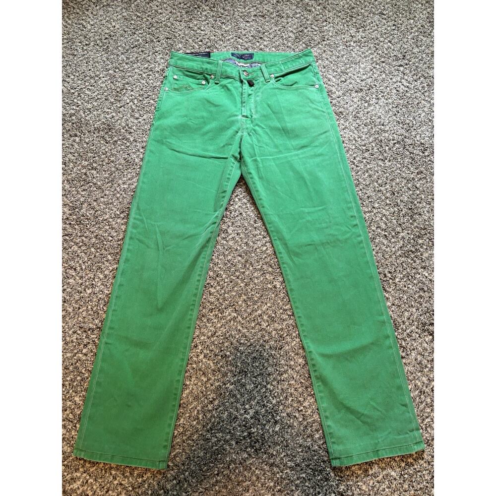 Pantaloni Torino PT05 Green Beetle Style Jeans Italian Designer Denim W33 X L30
